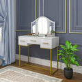 Vanity Desk, Makeup Vanity Desk with  Mirror, Makeup Table  and 3 Drawers, White