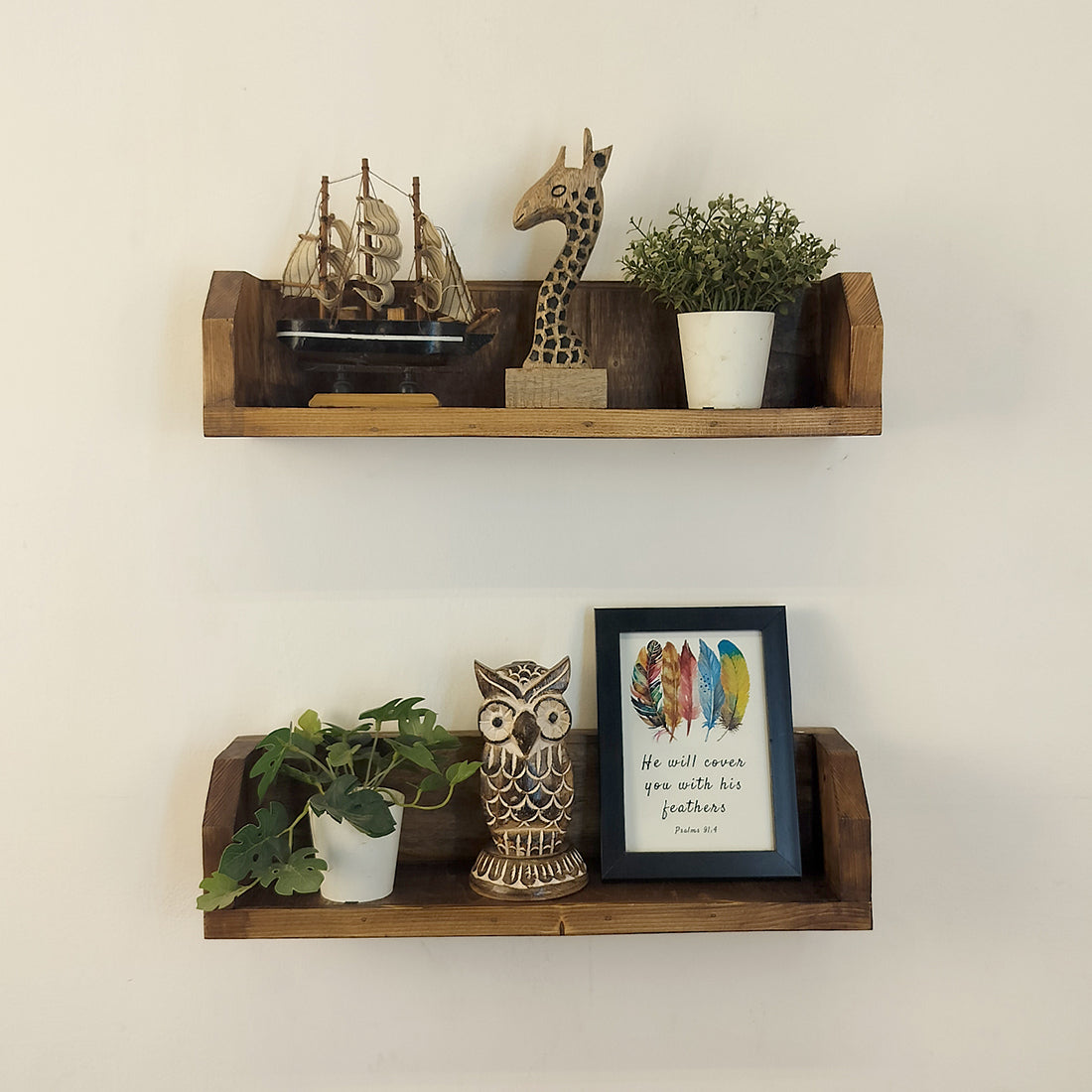 Diego set of 2 Wooden Wall Shelf Organiser - OUCH CART | Wall Shelves