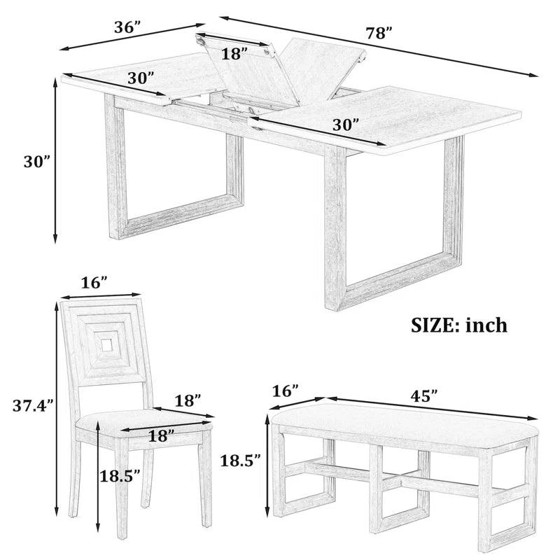 Dining Table with Bench Farmhouse Table and Bench Set Dining Table Set - Ouch Cart 