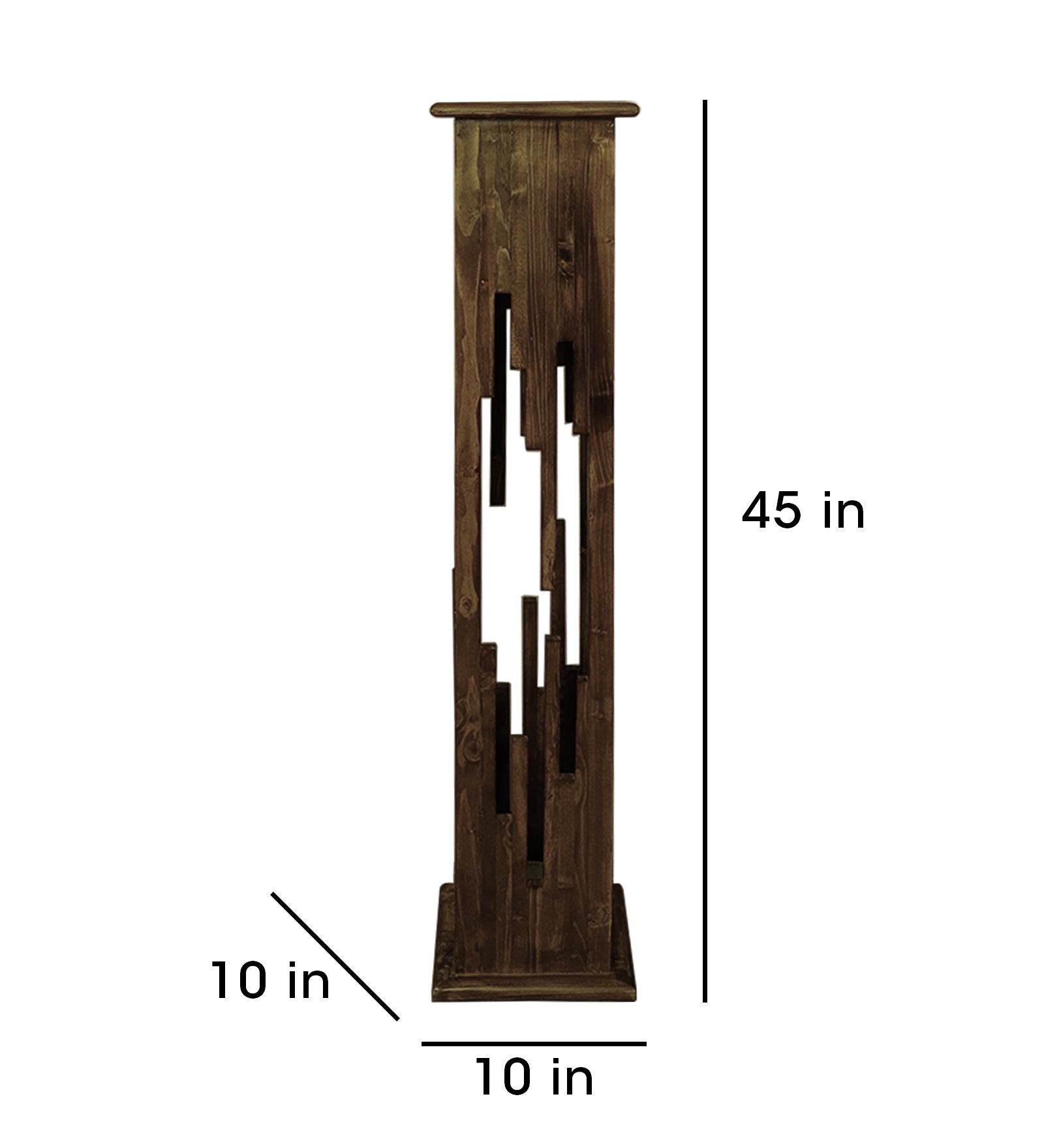 Disperse Diffused Lighting Wooden Floor Lamp with Brown Base (BULB NOT INCLUDED)