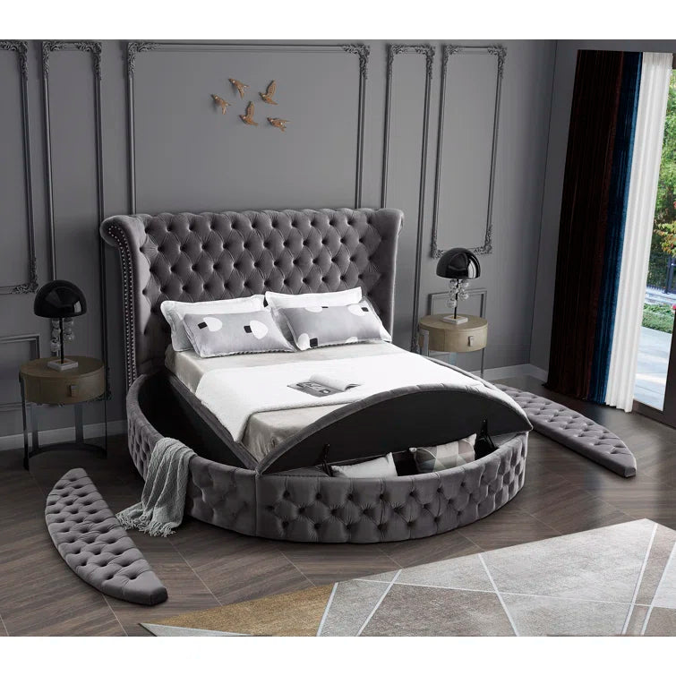 Dorgan Upholstered Wingback Bed
