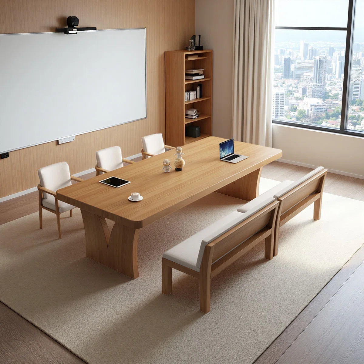 Doron Modern Rectangular Solid Wood Conference Tables-OUCH CART 