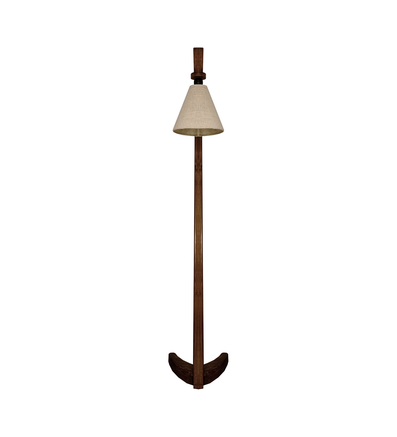 Druid Wooden Floor Lamp with Brown Base and Jute Fabric Lampshade (BULB NOT INCLUDED)