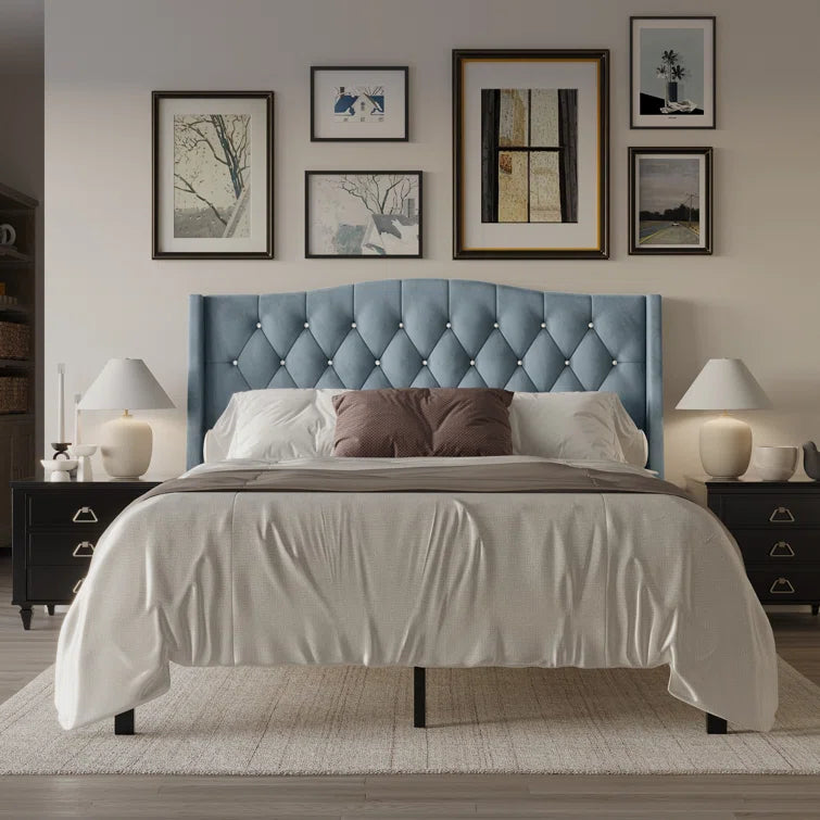 Dwayn Upholstered Wingback Bed
