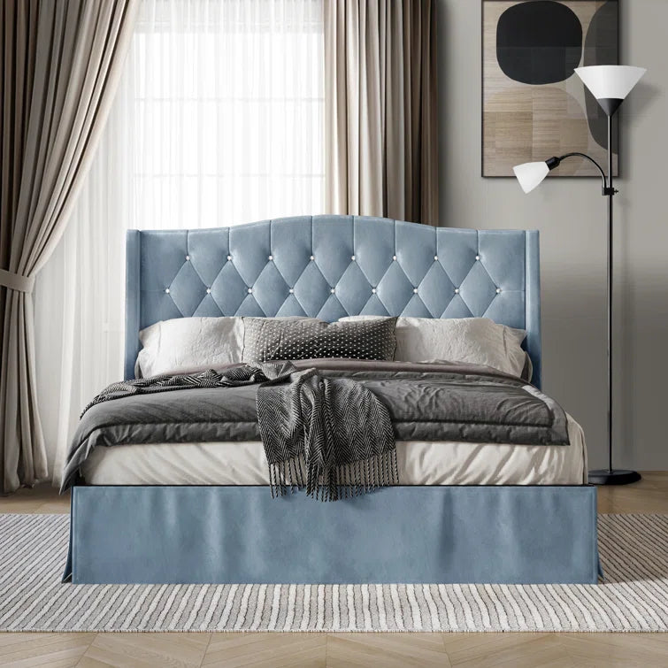 Dwayn Upholstered Wingback Bed