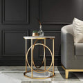 Escobar Double Ring Sofa Side Table for Living Room