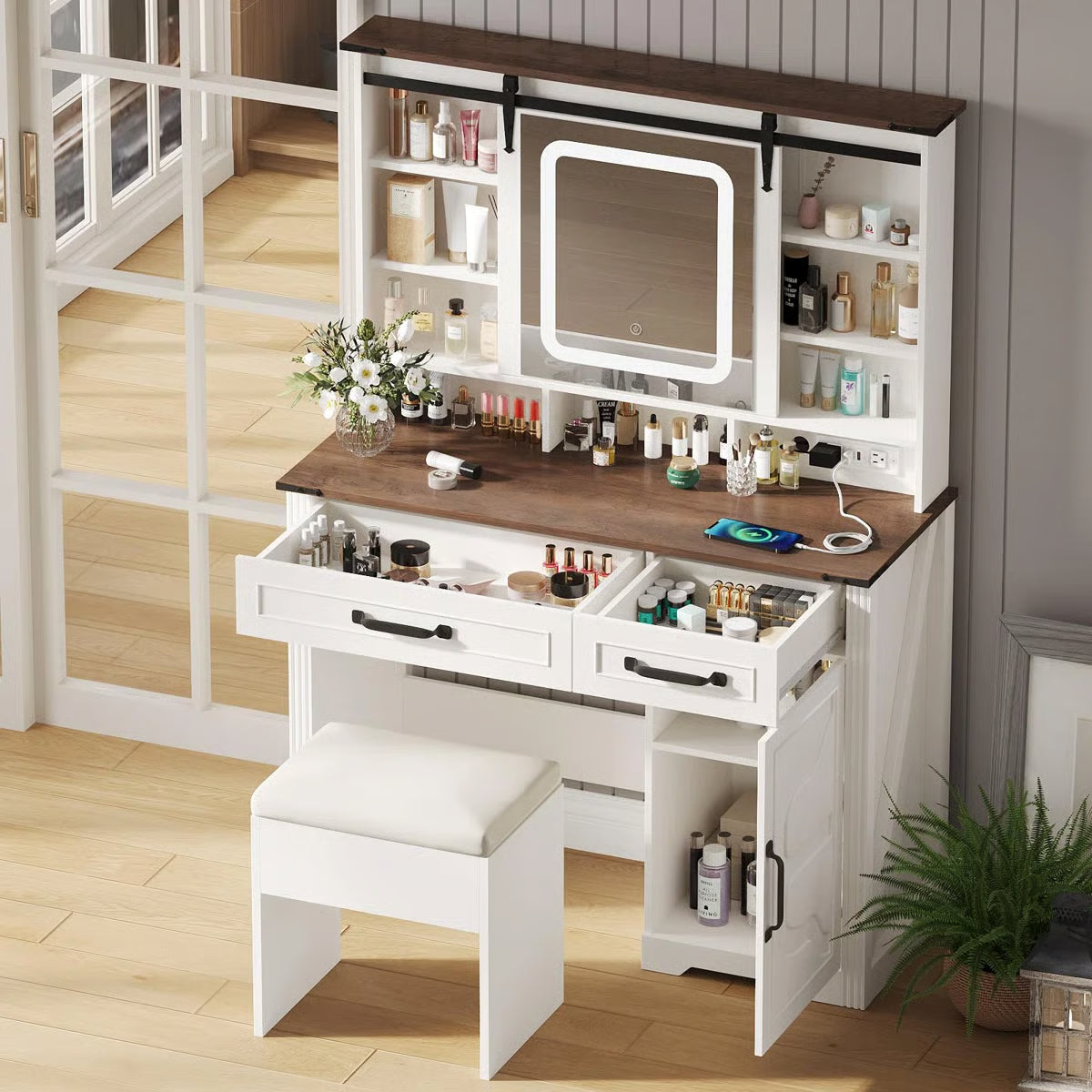 Ekleberry Vanity – Modern Makeup Desk Storage Drawers & Stylish Design