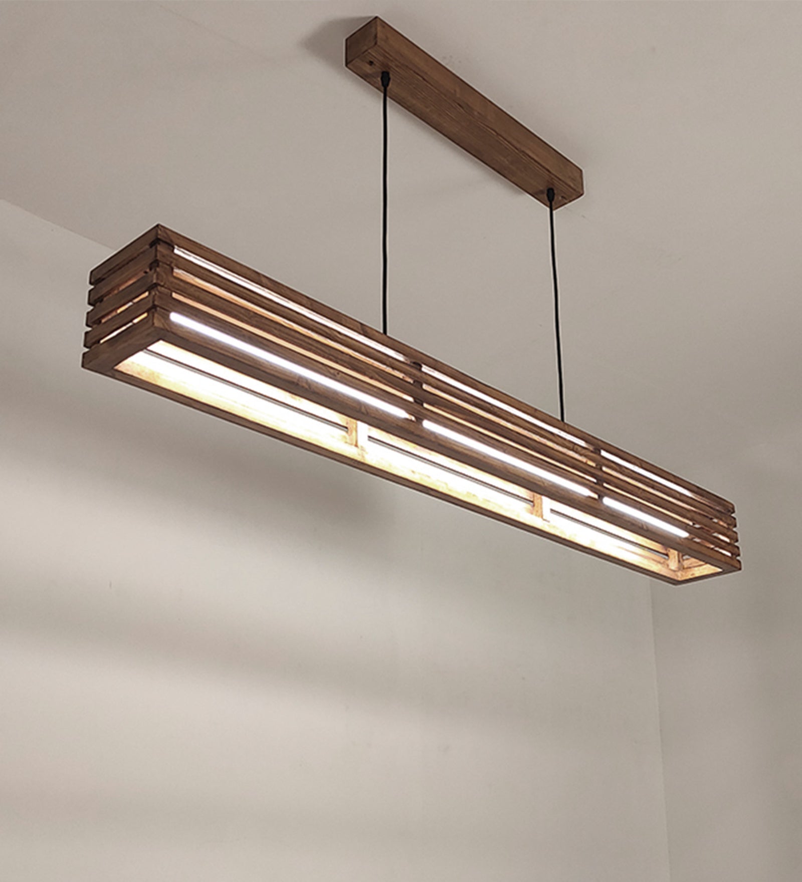 Elegant Baton Brown LED Hanging Lamp