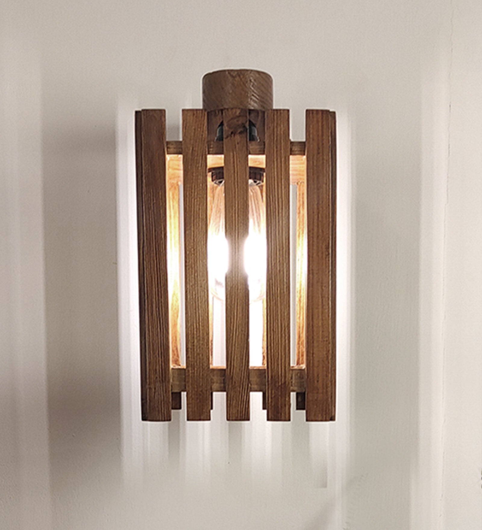 Elegant Brown Wooden Wall Light (BULB NOT INCLUDED)