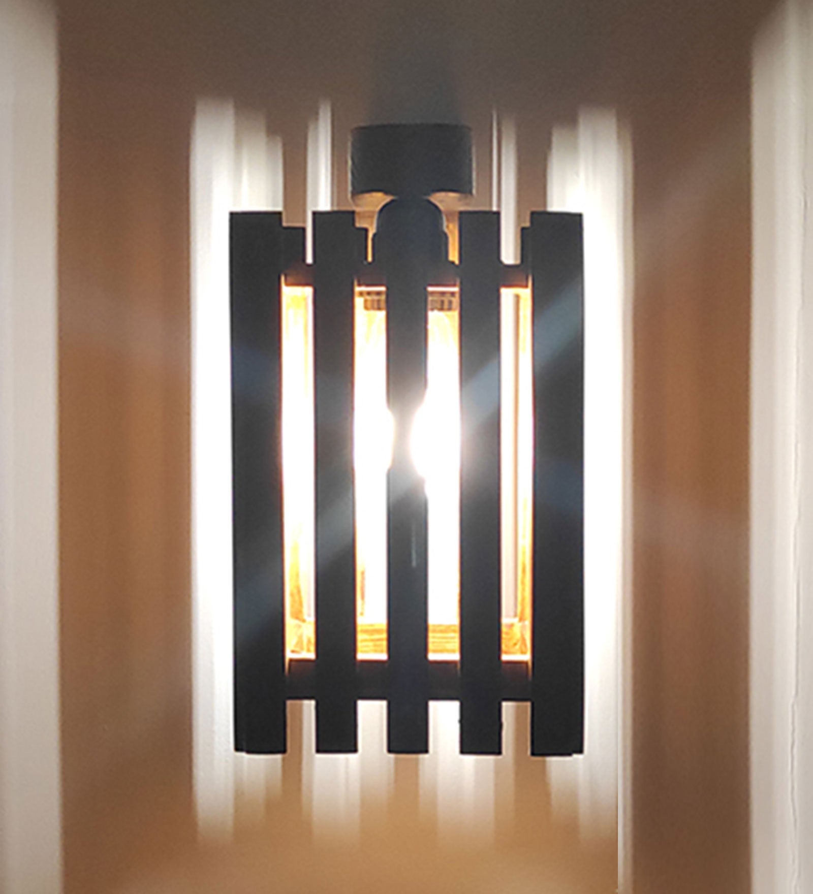 Elegant Brown Wooden Wall Light (BULB NOT INCLUDED)