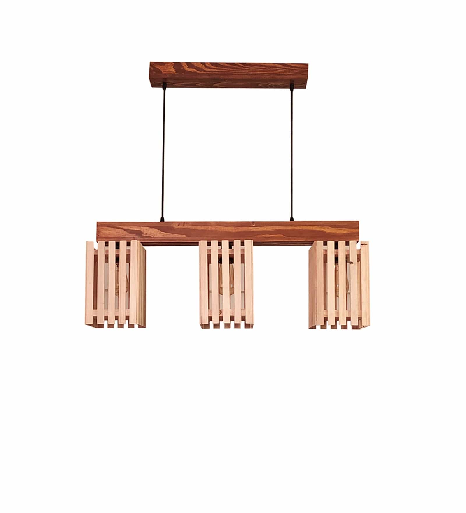Elegant Beige & Brown Wooden Series Hanging Lamp (BULB NOT INCLUDED)