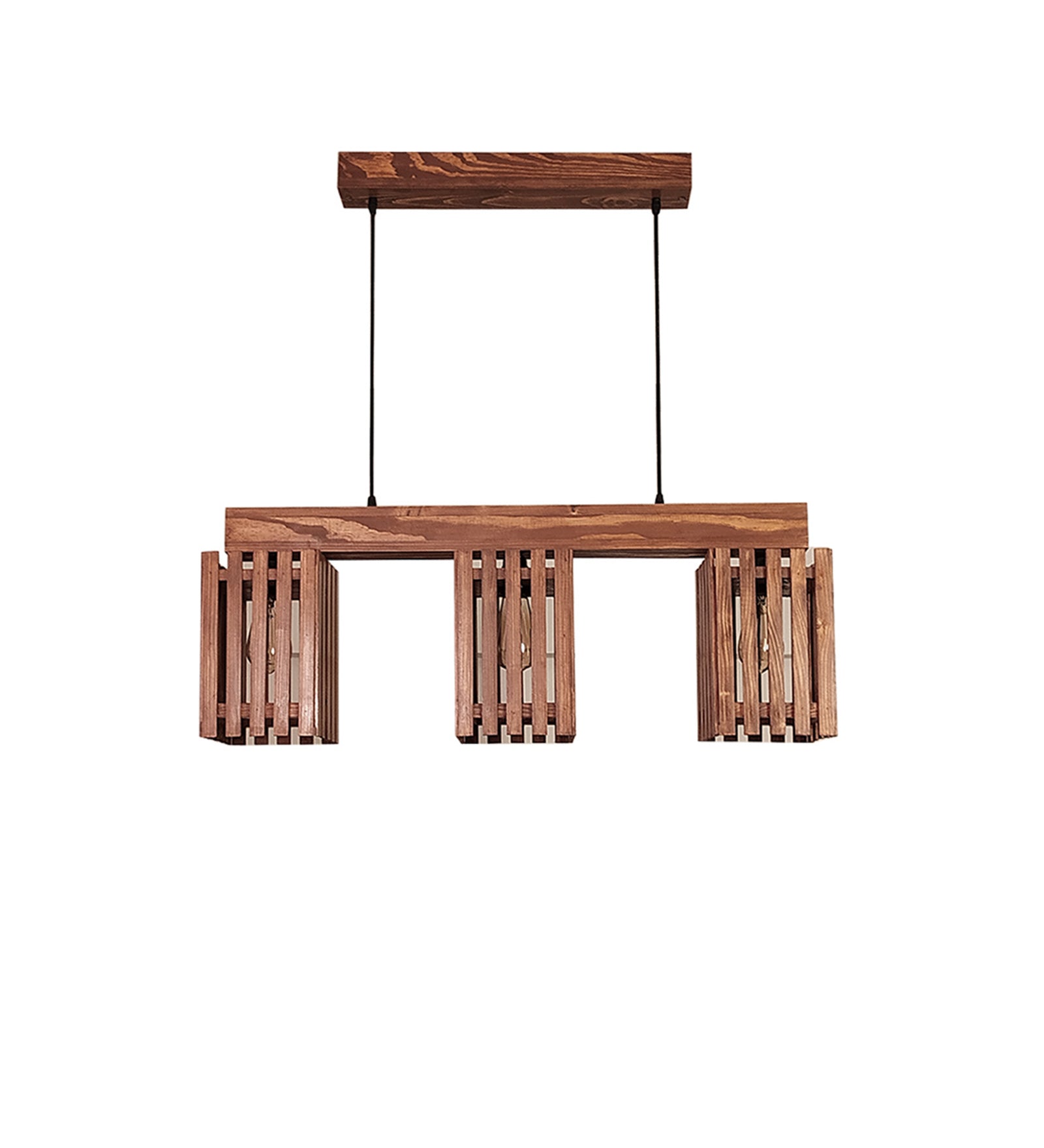 Elegant Brown Wooden Series Hanging Lamp (BULB NOT INCLUDED)