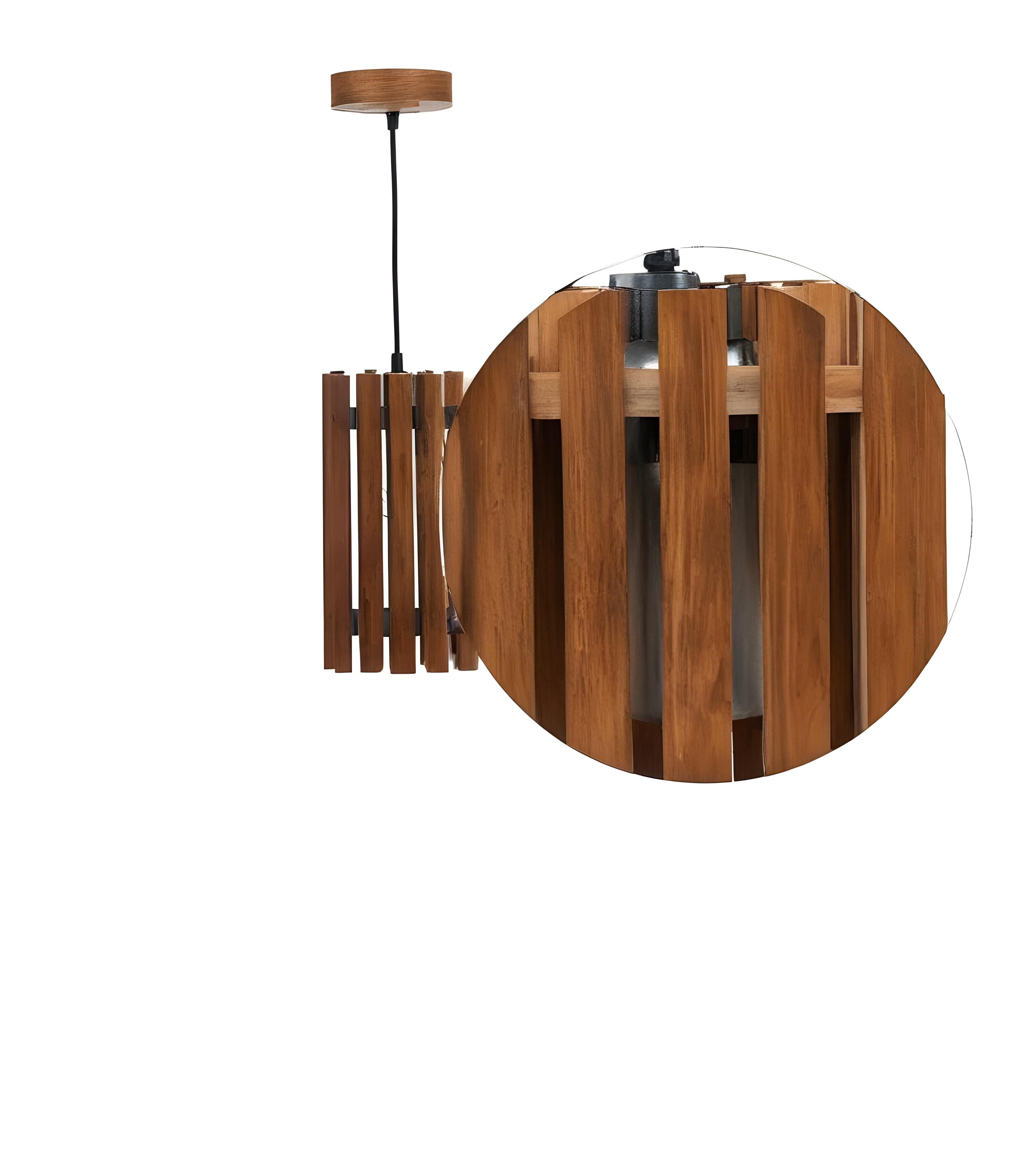 Elegant Brown Wooden Single Hanging Lamp (BULB NOT INCLUDED)