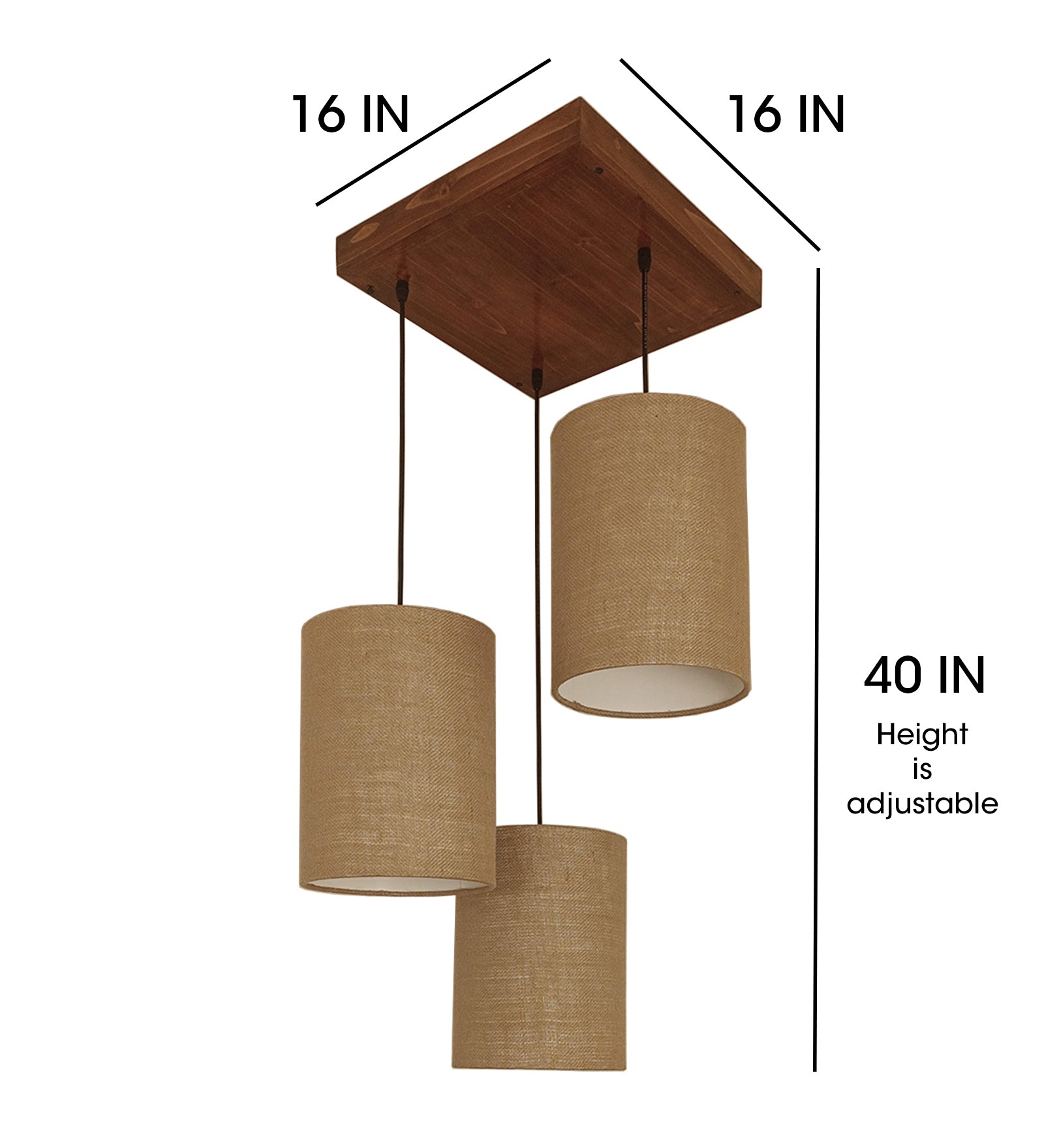 Elementary Brown Wooden Cluster Hanging Lamp (BULB NOT INCLUDED)