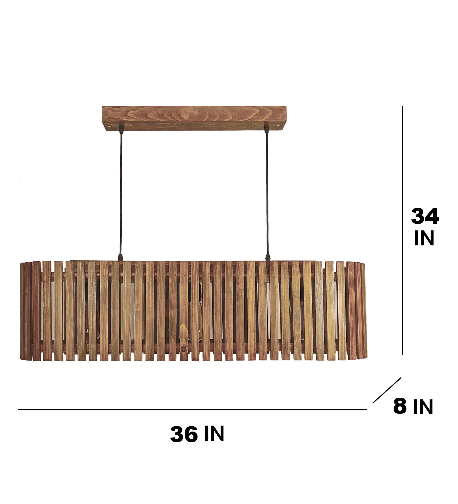 Elora 36 Centrum Brown Wooden 3 Series Hanging Lamp