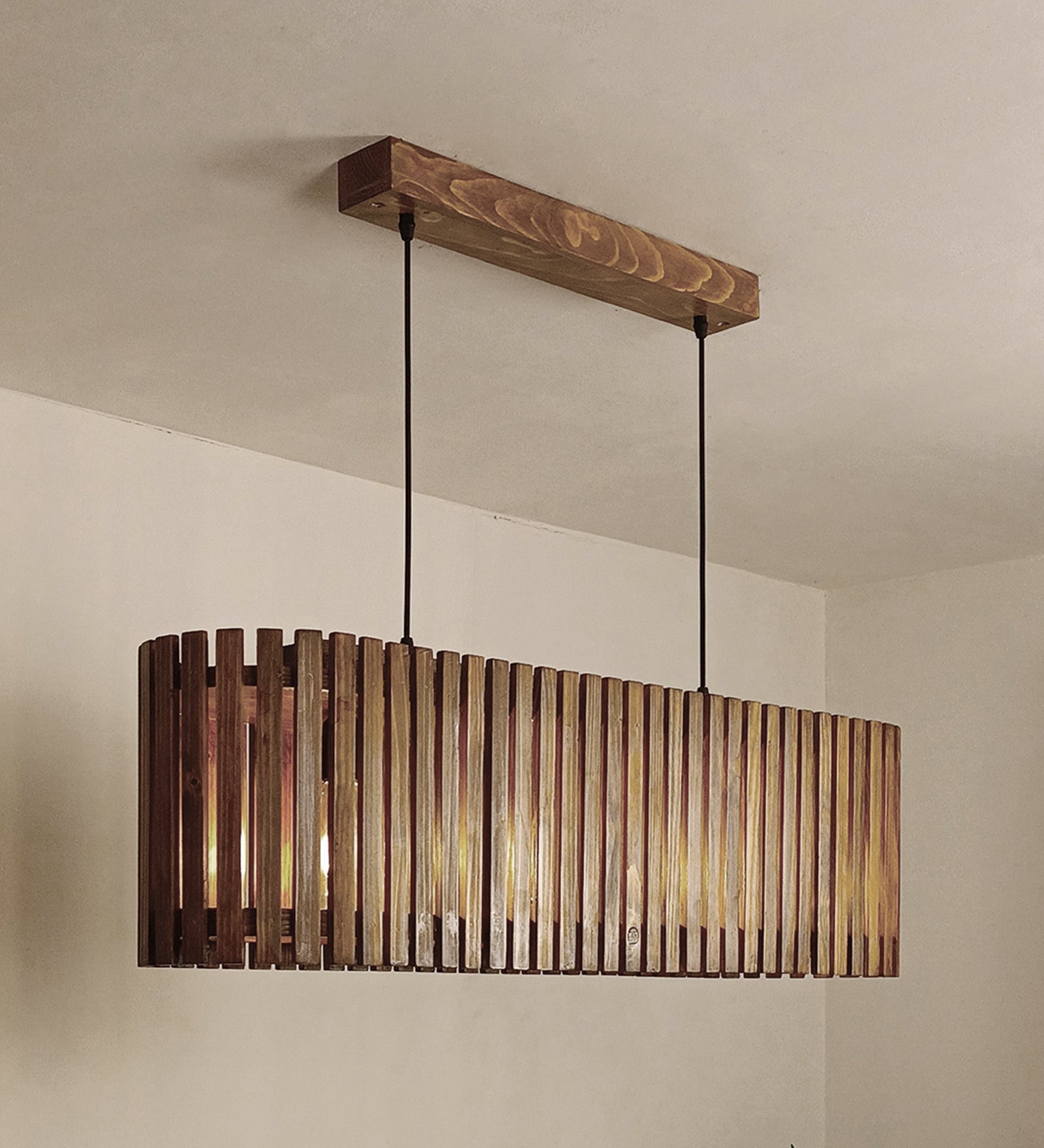 Elora 36 Centrum Brown Wooden 3 Series Hanging Lamp