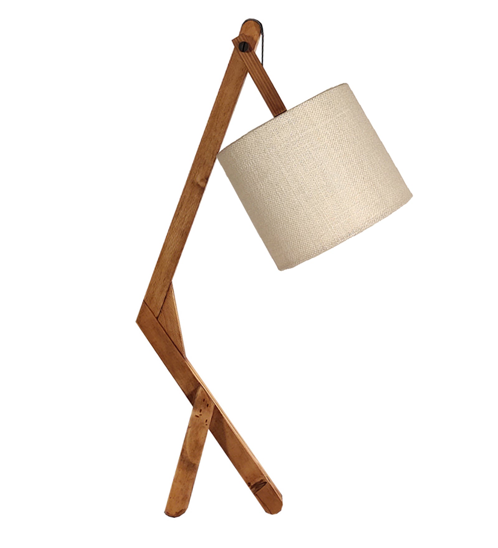 Emphasis Wooden Table Lamp with Brown Base and Yellow Fabric Lampshade (BULB NOT INCLUDED)