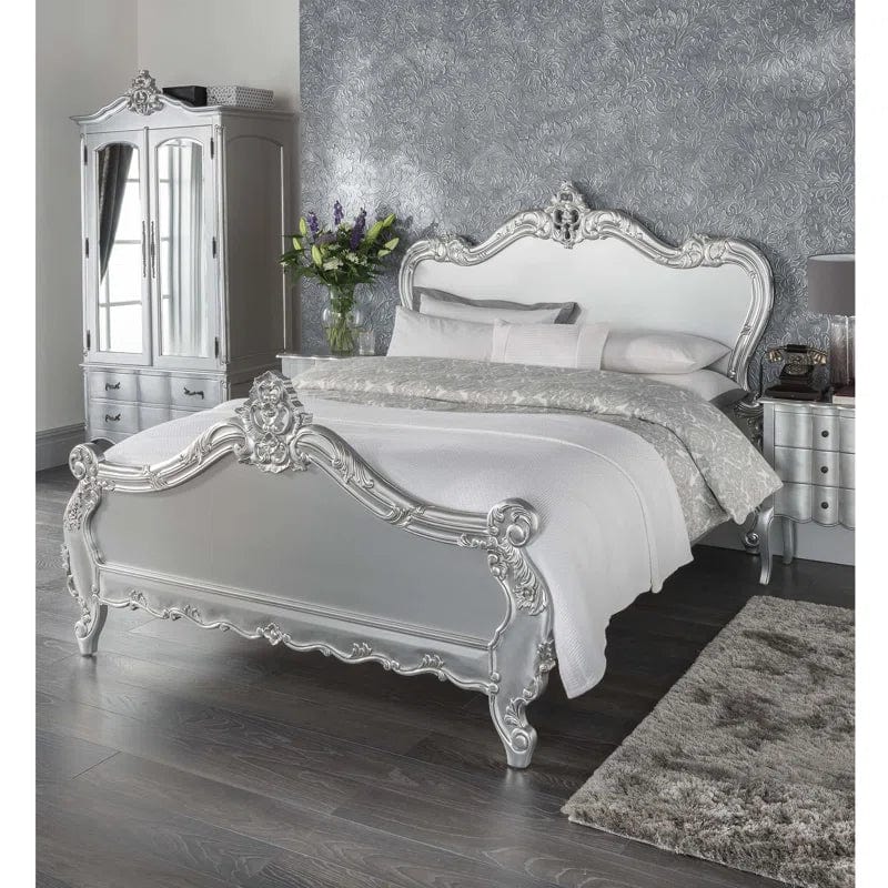 Estelle Silver Antique French Style Bed