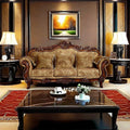European-style Living Room Carved Sofa. 92.5'' Upholstered Sofa