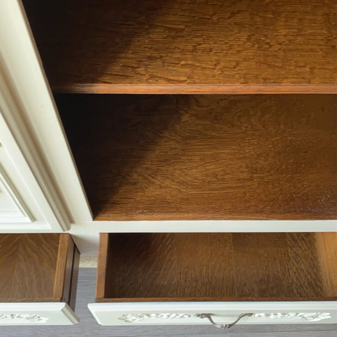 European style carved storage accent cabinet