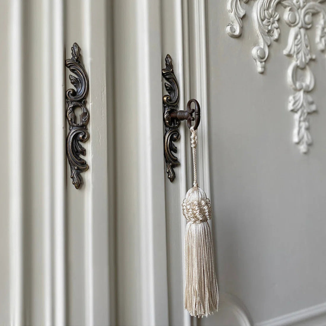 European style carved storage accent cabinet