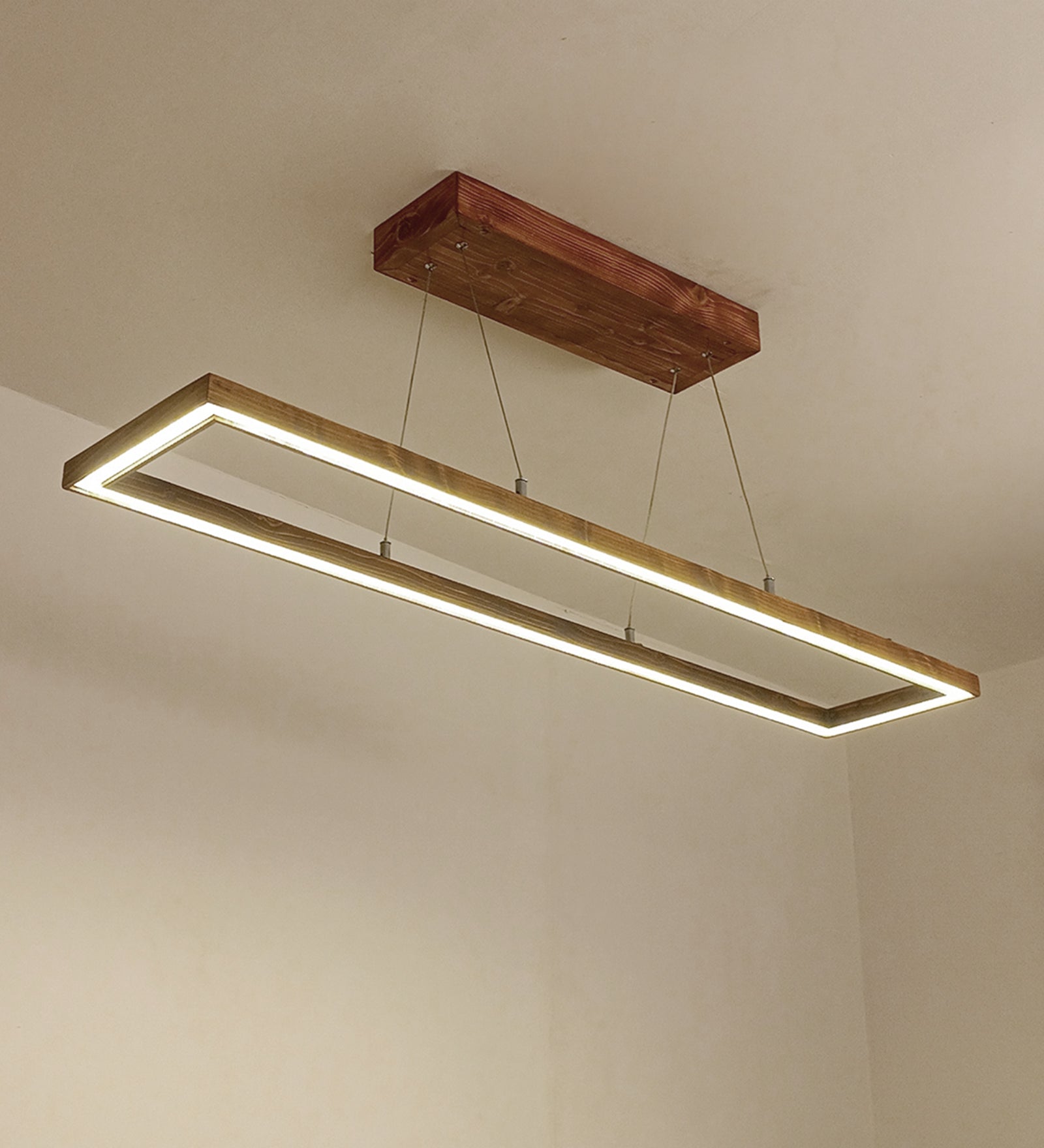 Even 48 Brown Wooden LED Hanging Lamp