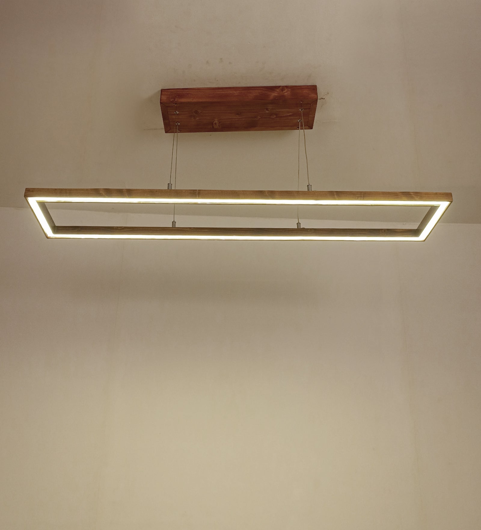 Even 48 Brown Wooden LED Hanging Lamp