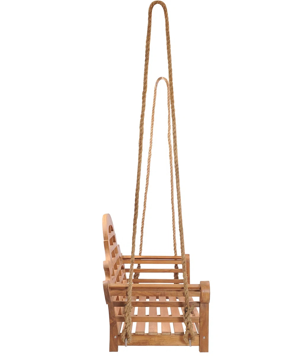 Ouch Cart Teak Wood Lutyens Style Porch Swing – Outdoor Garden Hanging Swing Bench (2-Seater / 3-Seater)