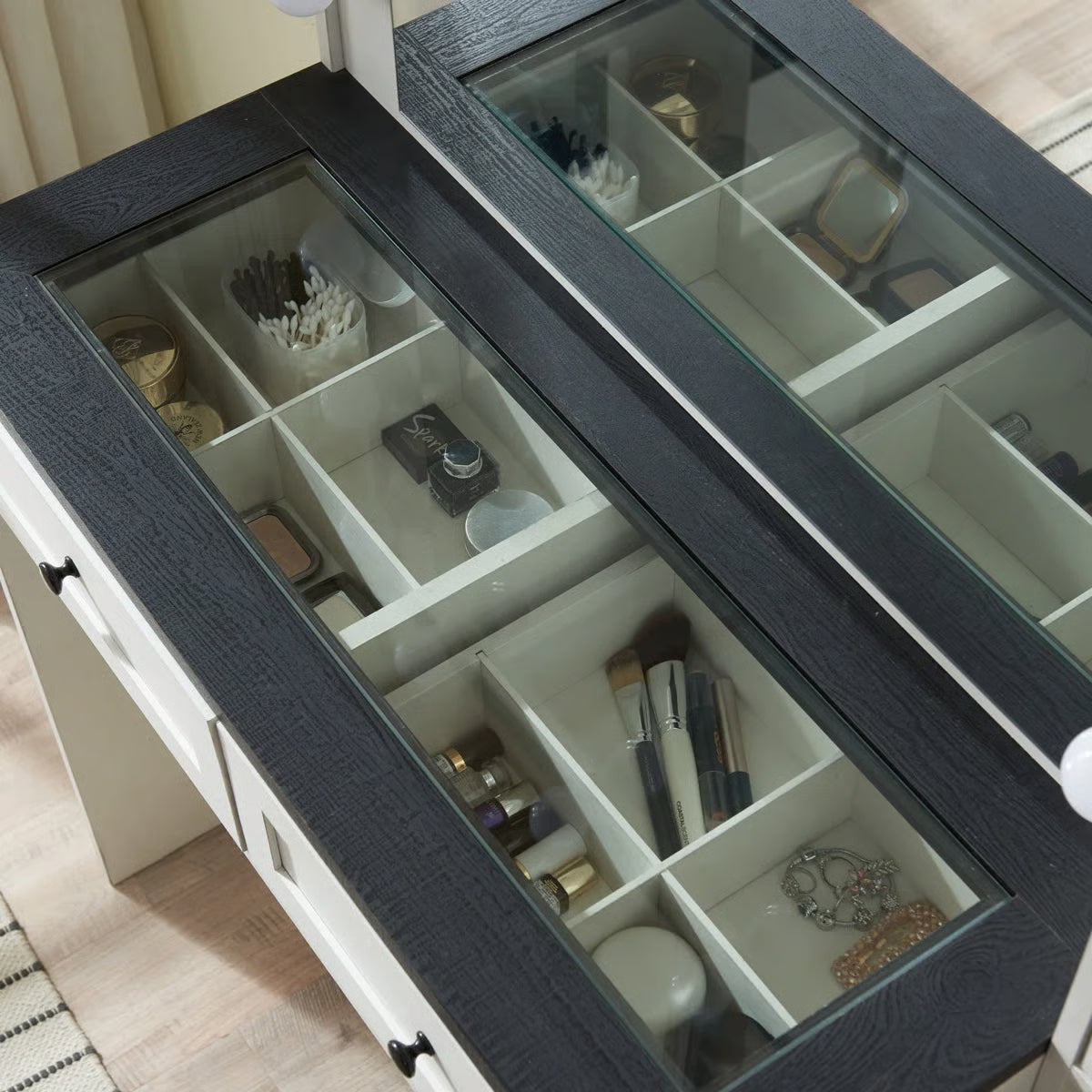 43" Wide Vanity Desk With Lights Mirror-OUCH CART |Dressing table