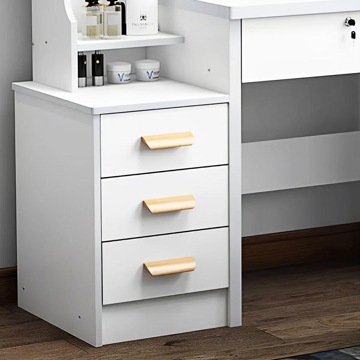 Fashion LED Vanity Desk – Makeup Table with Mirror and Chair for Bedroom