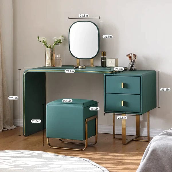 Lucas Vanity dressing table with mirror with stool latest dressing table designs 2024