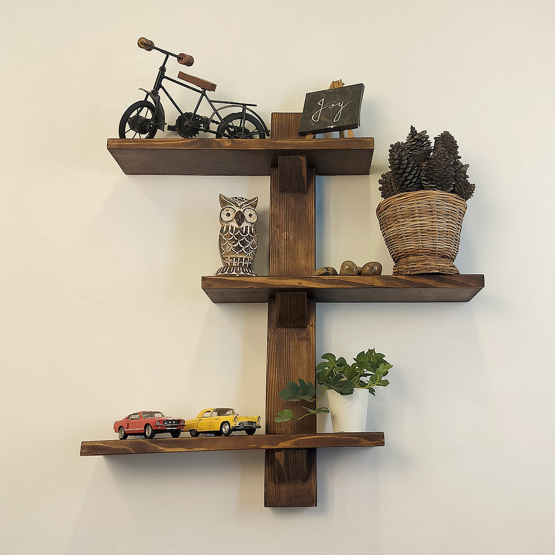 Felicia Wooden Wall Shelf Organiser