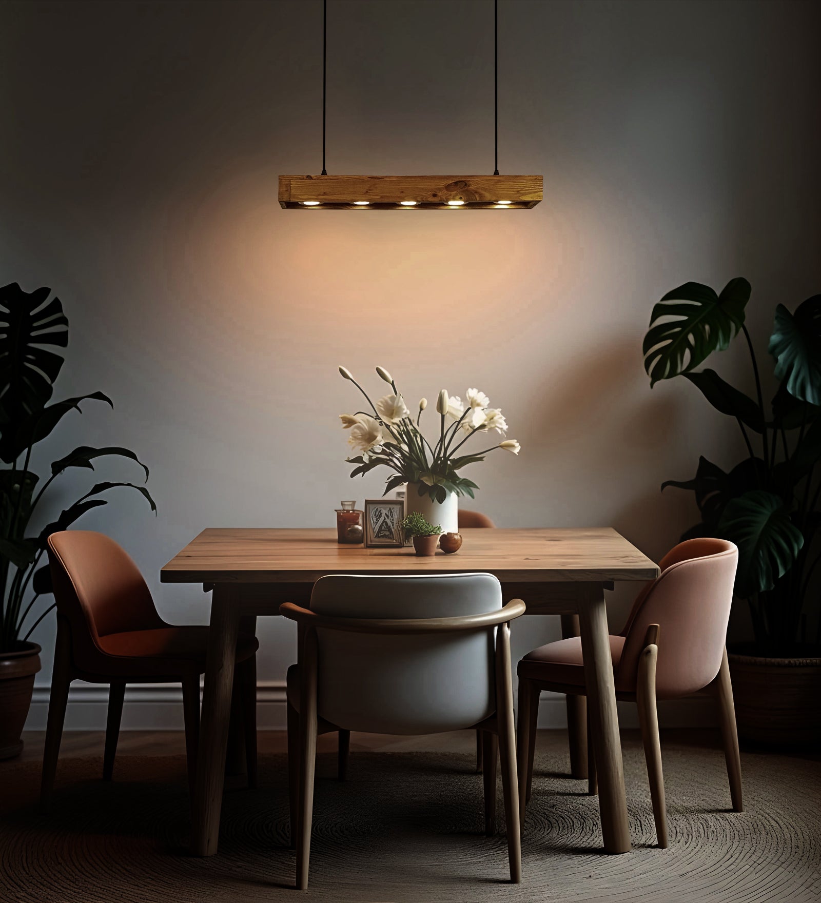 Felix 24 Brown Wooden LED Hanging Lamp