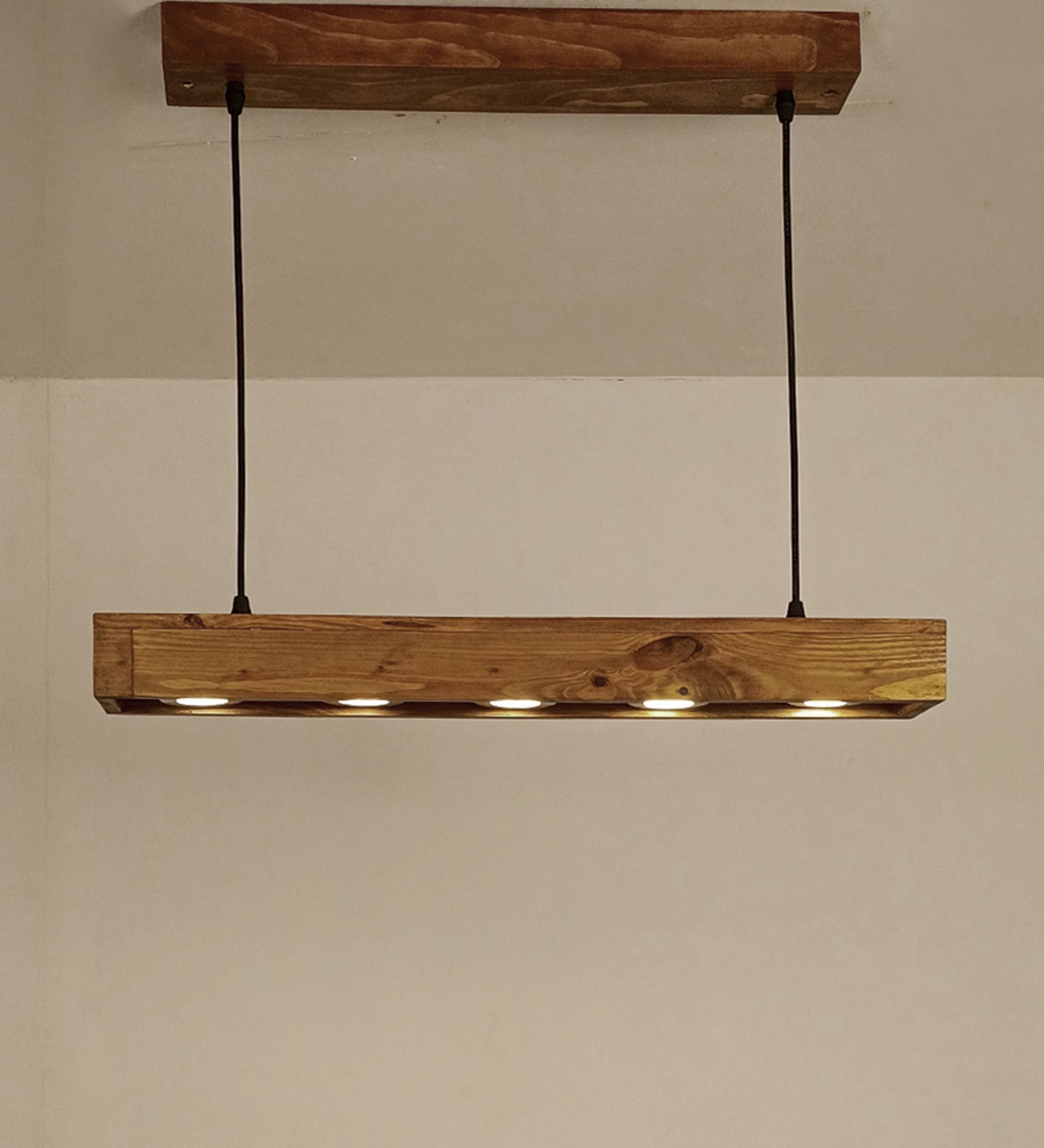 Felix 24 Brown Wooden LED Hanging Lamp