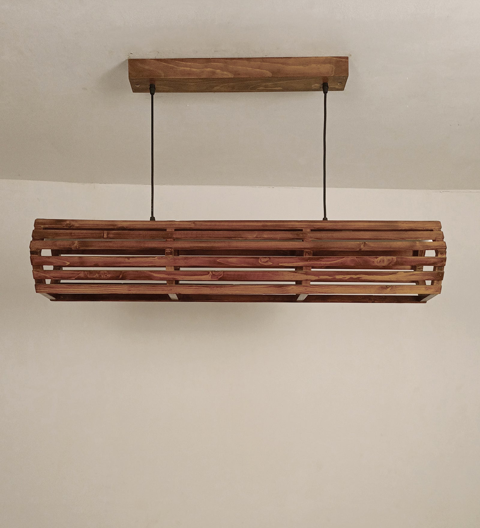 Flora 36 Baton Brown Wooden LED Hanging Lamp