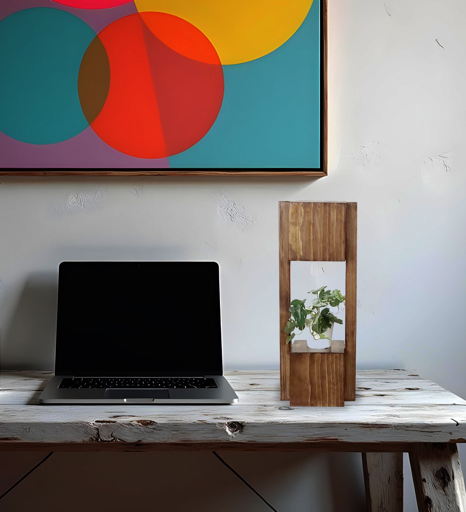 Emanate Wooden Table Lamp with Brown Base