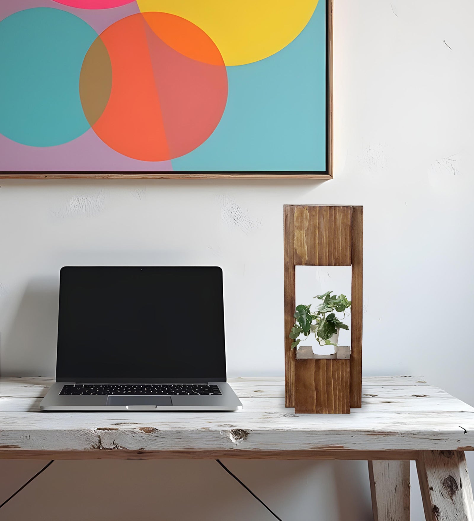 Disperse Wooden Table Lamp with Brown Base