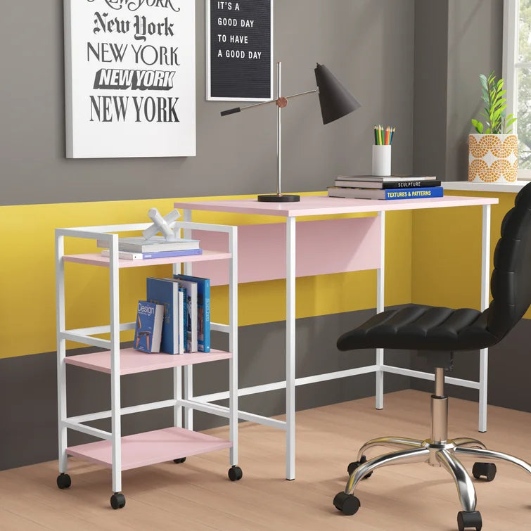 Desk with Rolling Cart