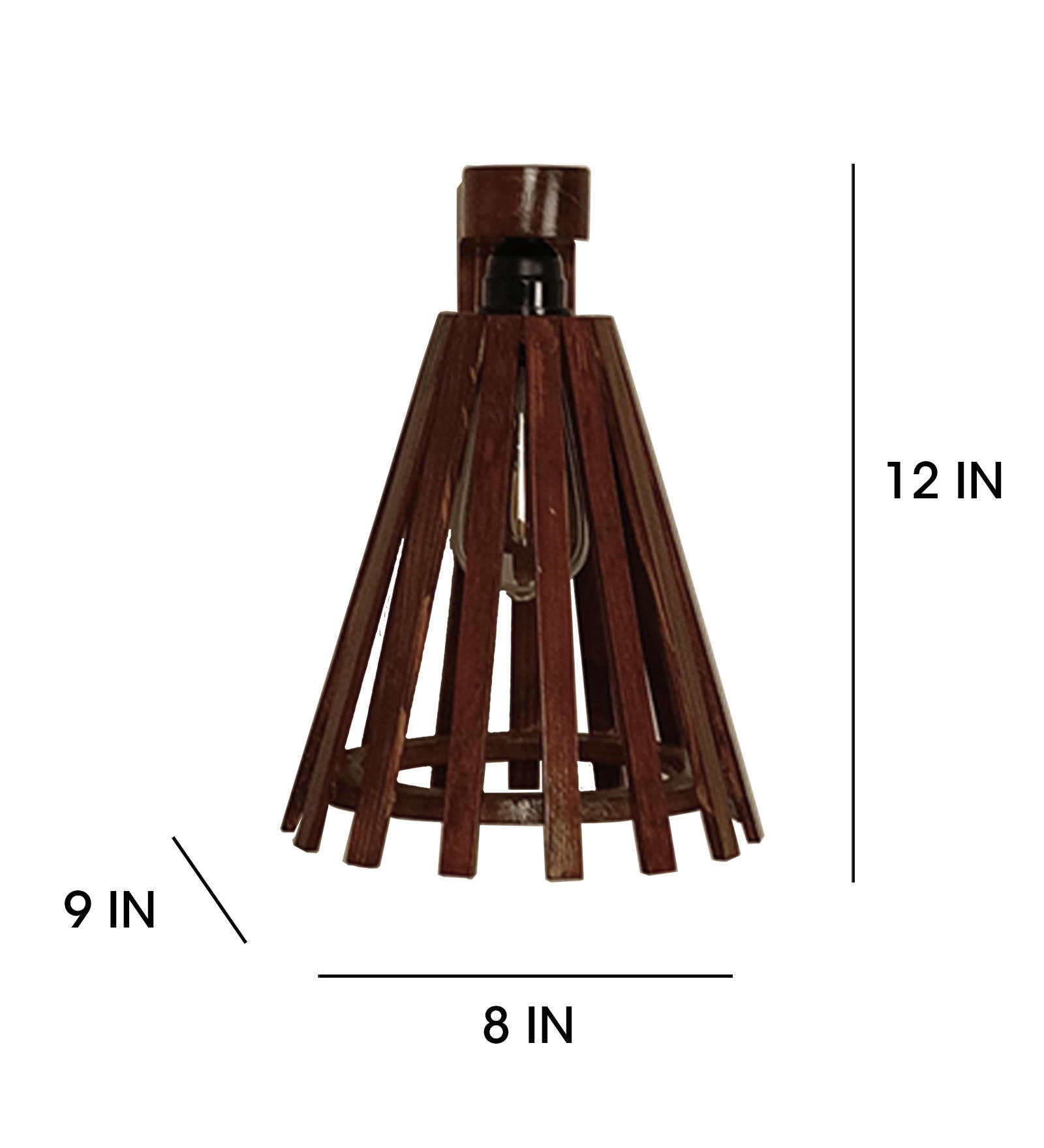 Funnel Brown Wooden Wall Light (BULB NOT INCLUDED)