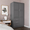 Modern Metro 100% Solid Wood 2-Door Wardrobe Armoire