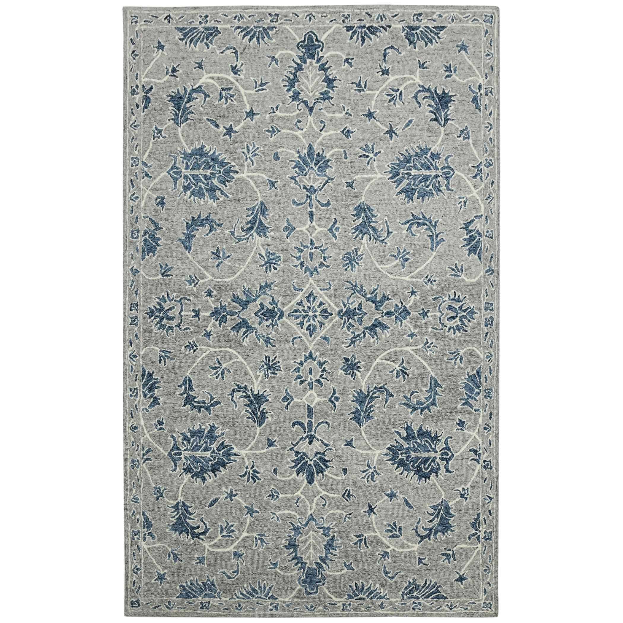 Gray Wool Romania 5x8 Feet  Hand-Tufted Carpet - Rug