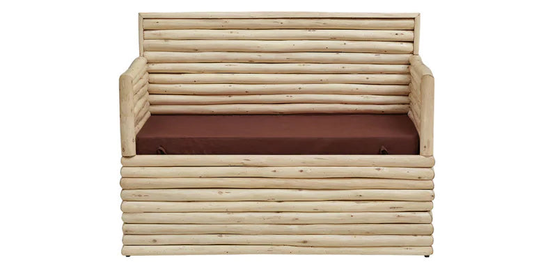 Eucalyptus Wood 2 Seater Sofa In Natural Finish