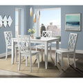 5 Piece 48" Solid Wood Lattice Back Dining Set