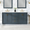 72 Inch Double Bathroom Vanity with Engineered Stone Top