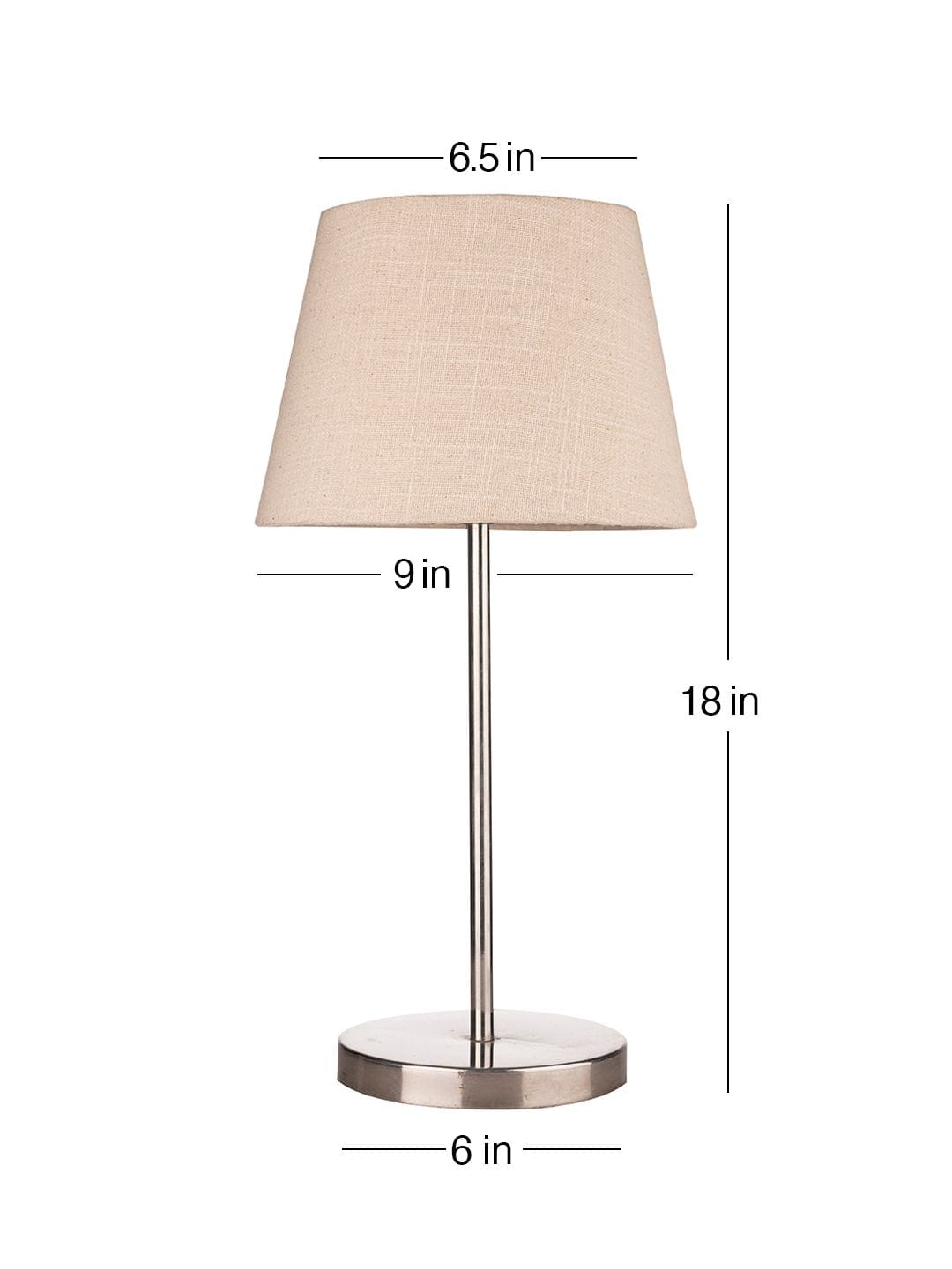 Metal Chrome Finish Lamp with Smare Taper White Shade