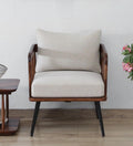 Sheesham Wood 1 Seater Sofa In Scratch Resistant Rustic Teak Finish