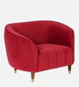 Velvet 1 Seater Sofa In Red Colour