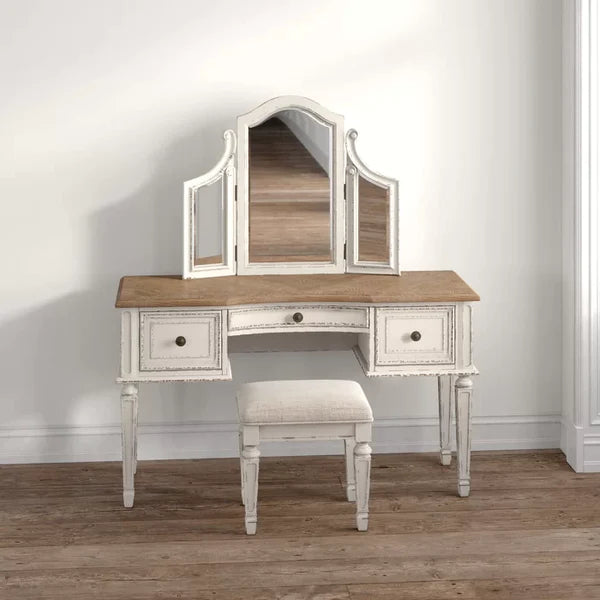 Bring torn Vanity dressing table design with miror with stool