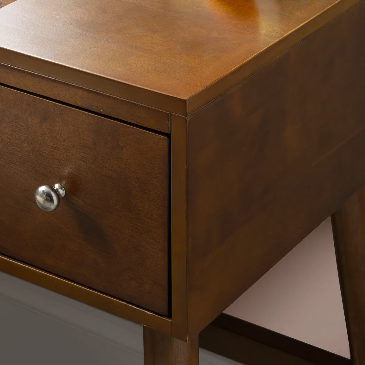 Headley Makeup Vanity Set – 2 Drawers with Flip Top, Mid Century Modern