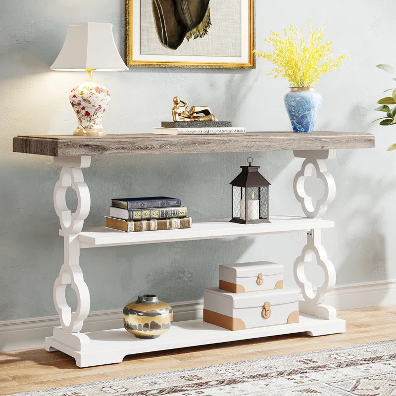 Ida 3 Tier Wood Long Accent Entry Table